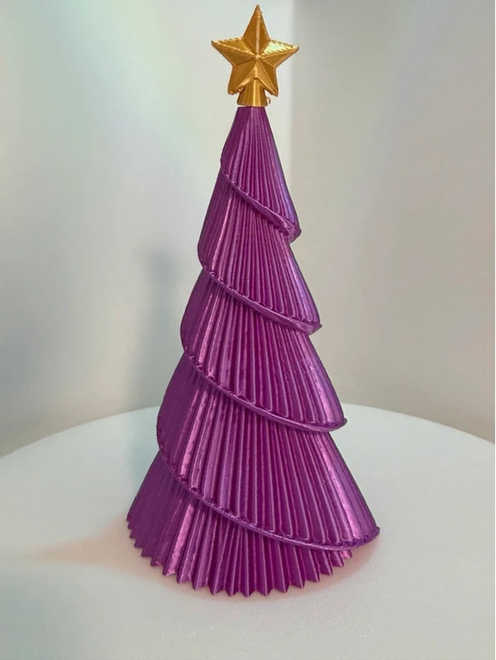 Purple & Gold 3D Printed Christmas Tree Decor – Approx. 6" Tall